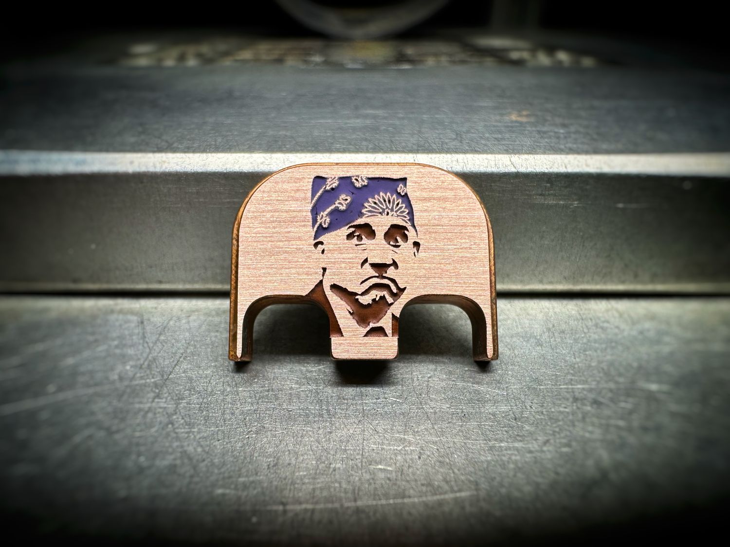 Prison Mike - Copper - Deep Engraved Brushed w/ Purple