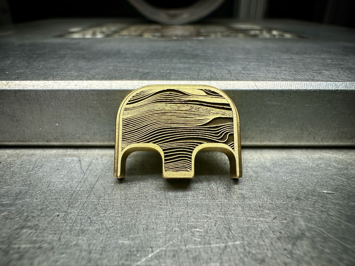 Fauxmascus 3D - Brass - Deep Engraved Brushed