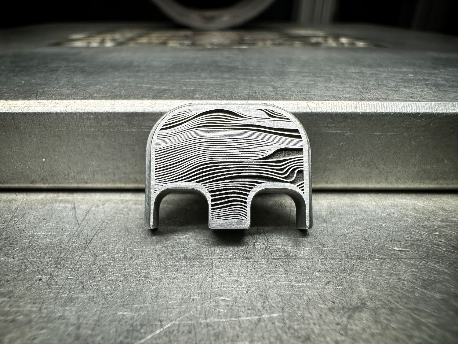 Fauxmascus 3D - Aluminum - Deep Engraved Brushed