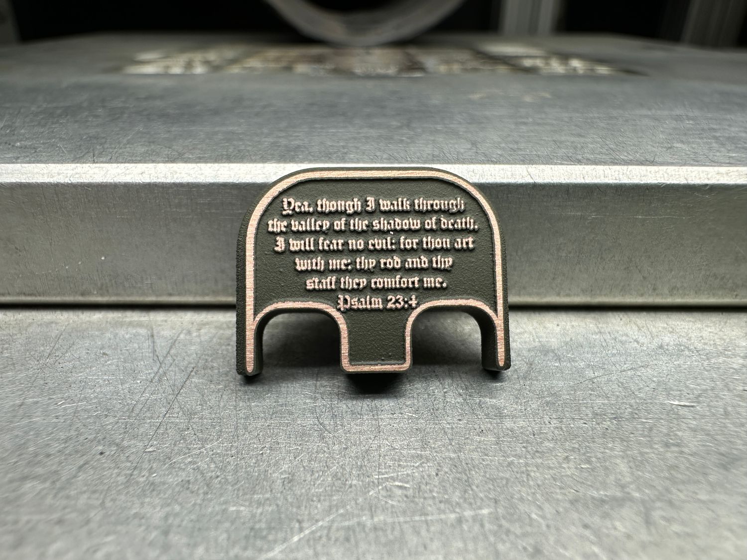 BLEM - 3D Psalms 23:4 - OD Green - Copper BLEM - 3D Psalms 23:4 - OD Green - Copper