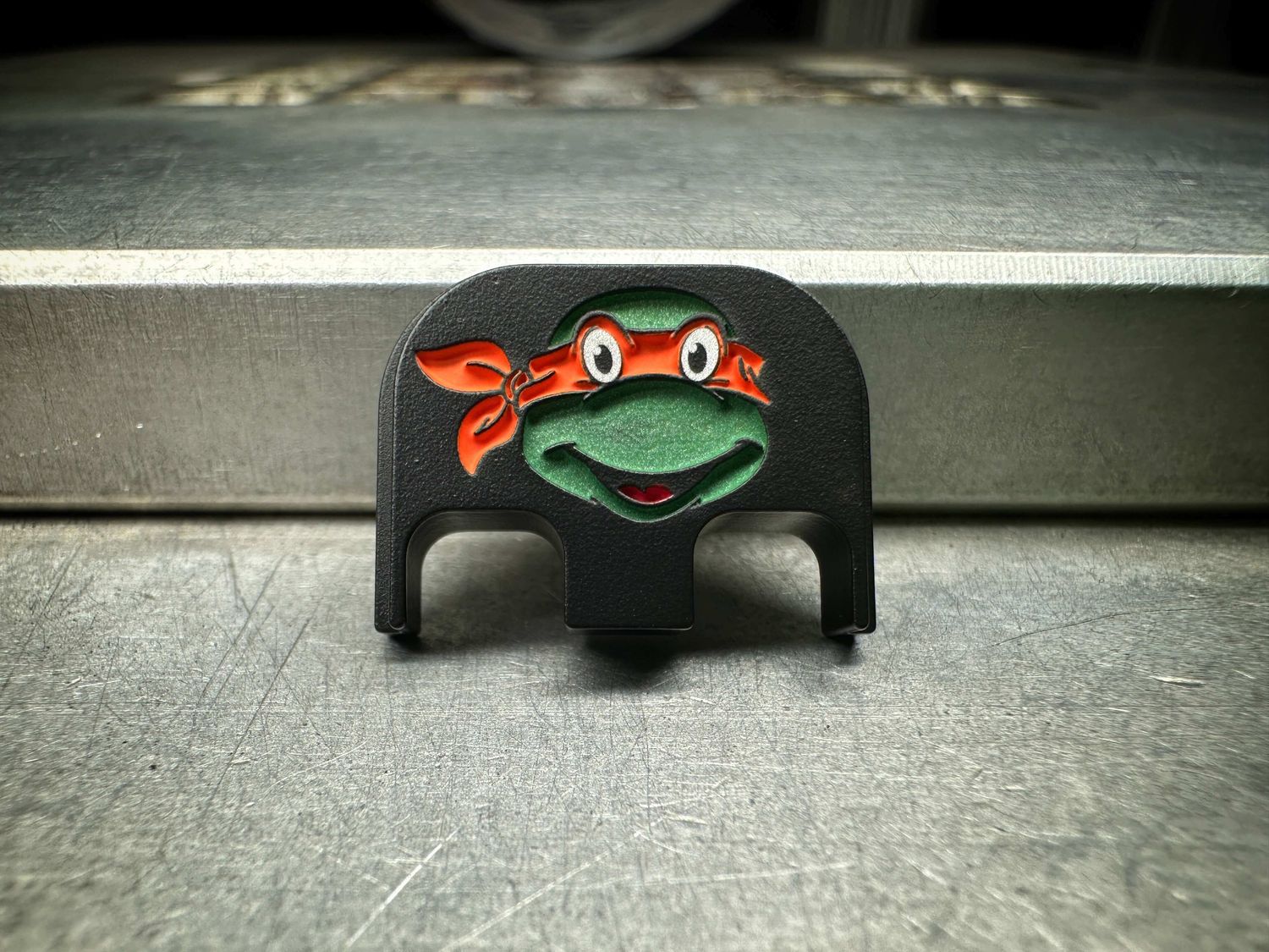 Orange Turtle - Aluminum - Deep Engraved Full Color