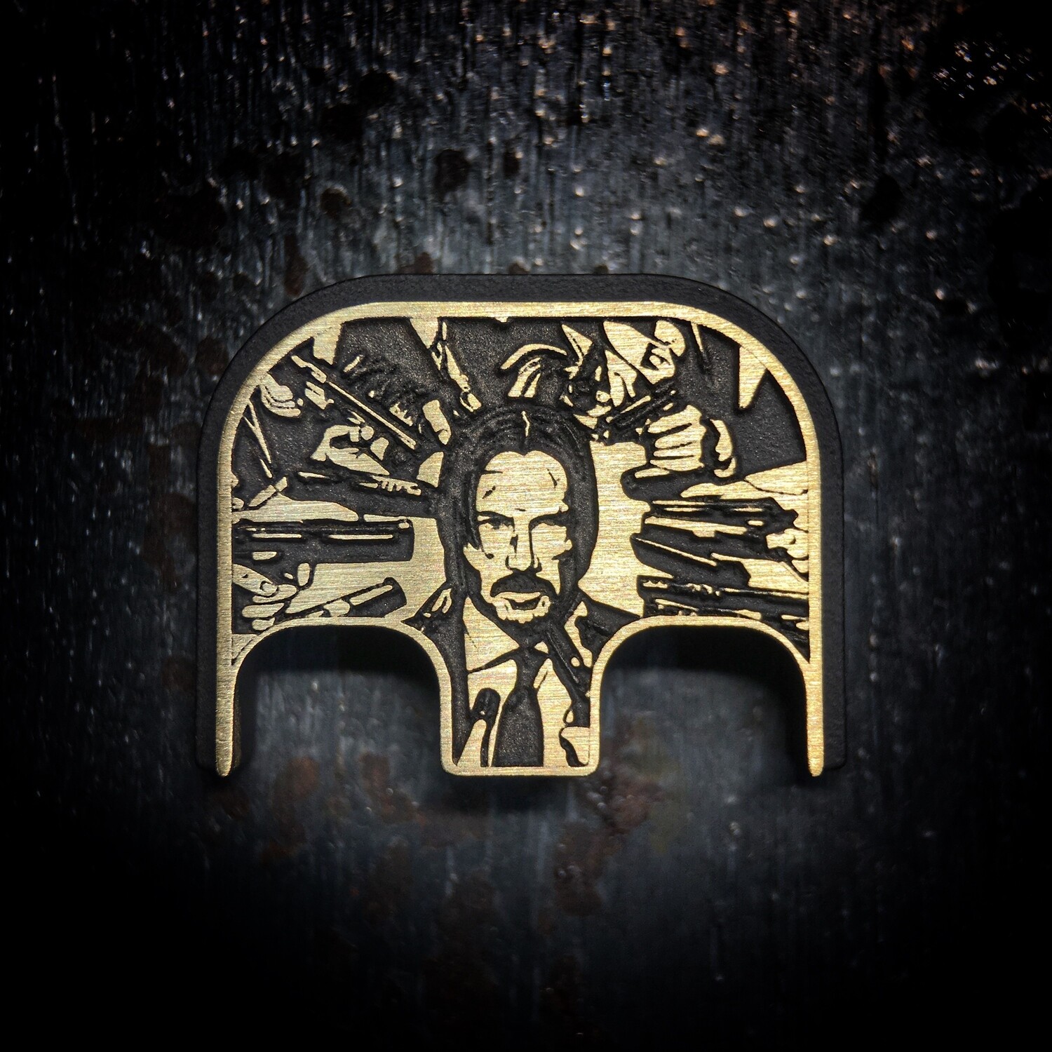 John Wick 3D - Brass - Cerakoted Deep Engraved Brushed