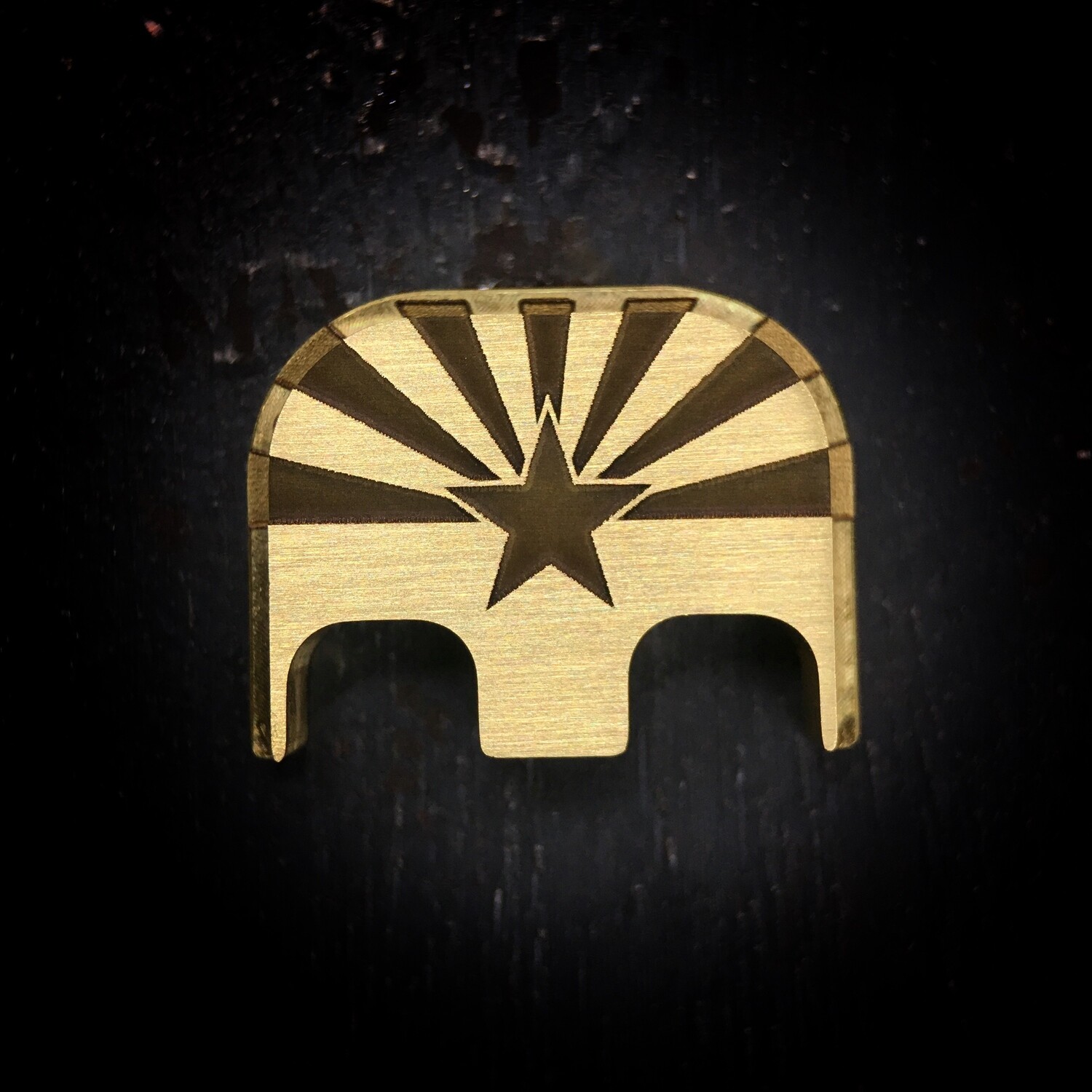 Arizona Flag - Brass - Deep Engraved Brushed