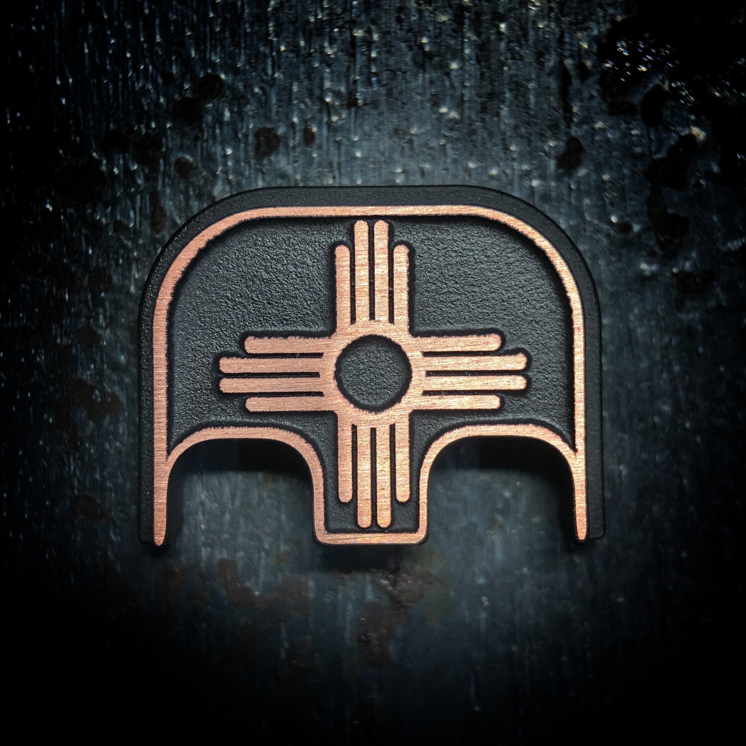 New Mexico Flag 3D - Copper - Cerakoted Deep Engraved Brushed