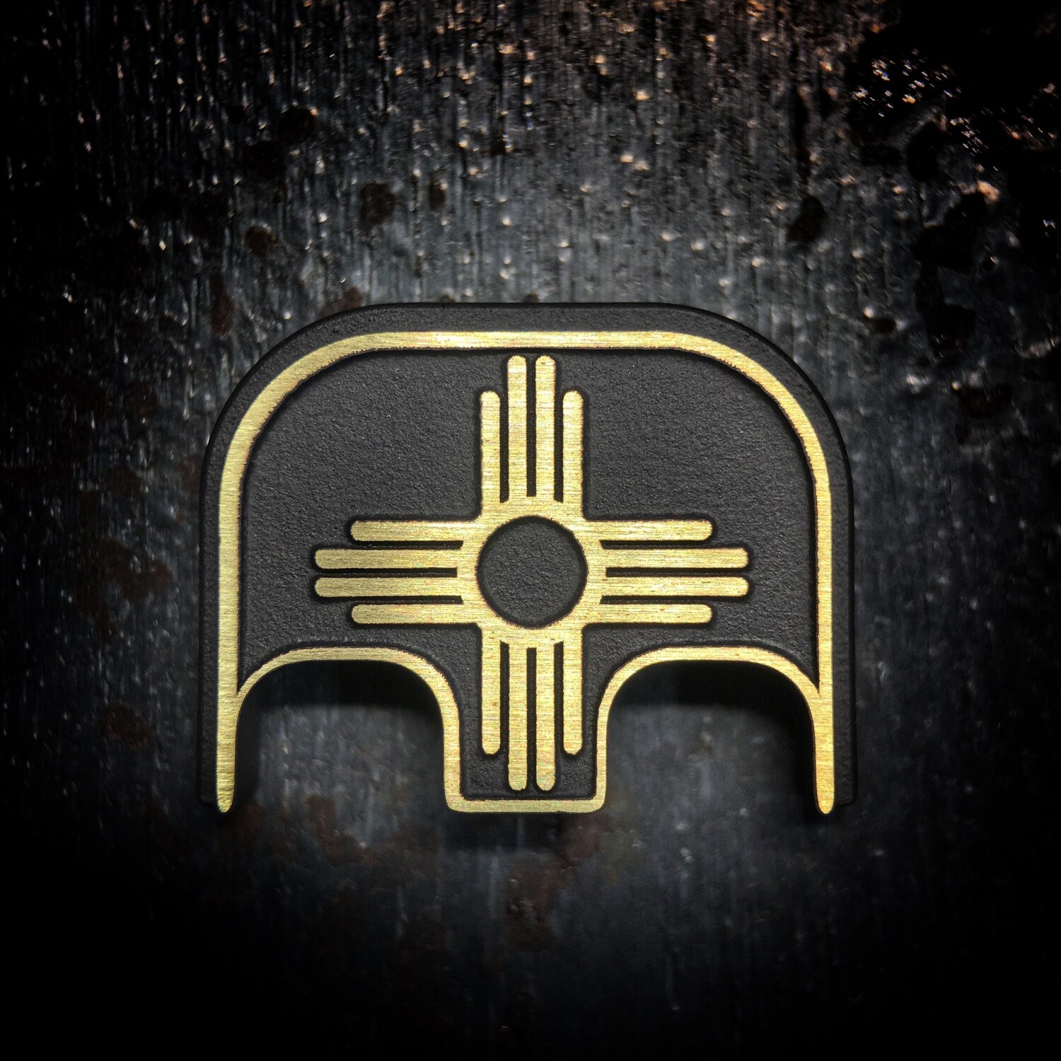New Mexico Flag 3D - Brass - Cerakoted Deep Engraved Brushed