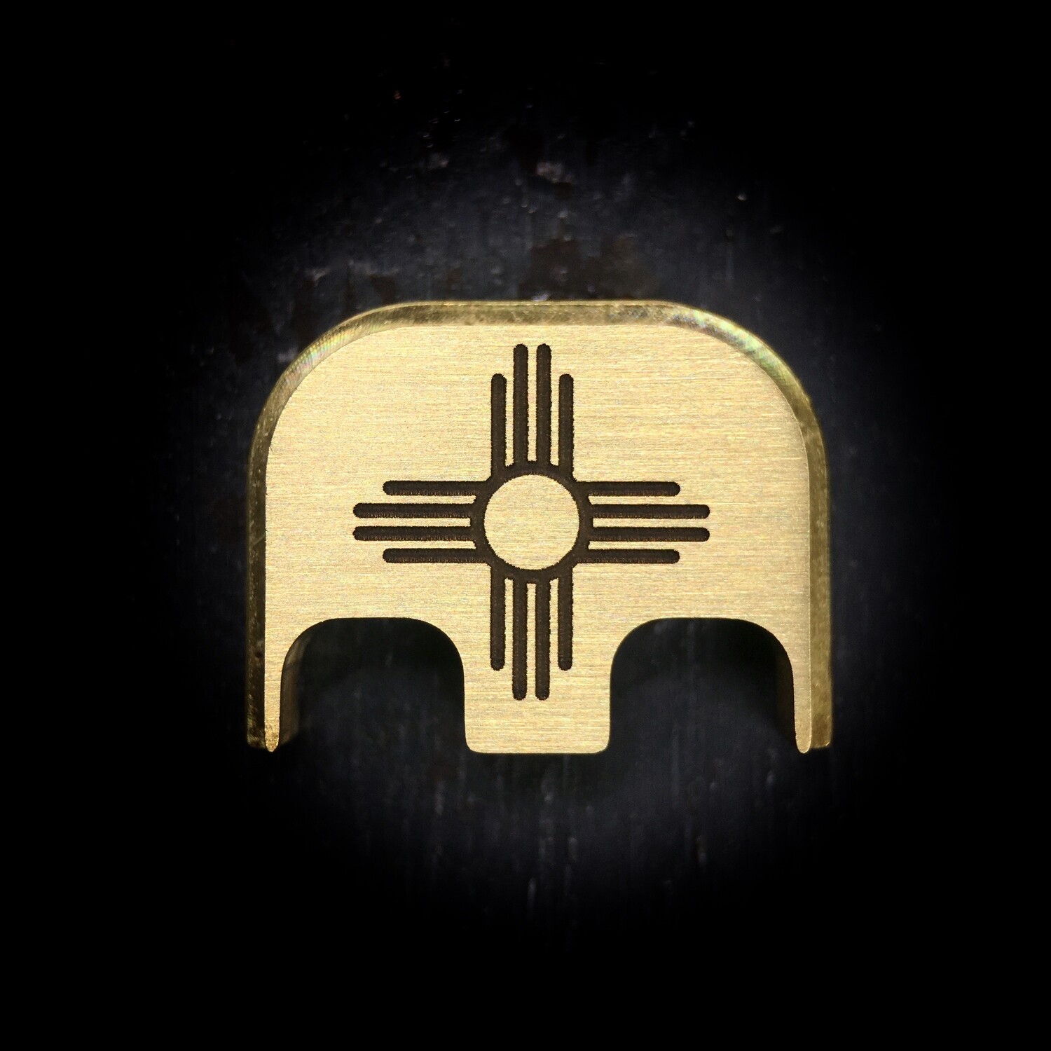 New Mexico Flag - Brass - Deep Engraved Brushed