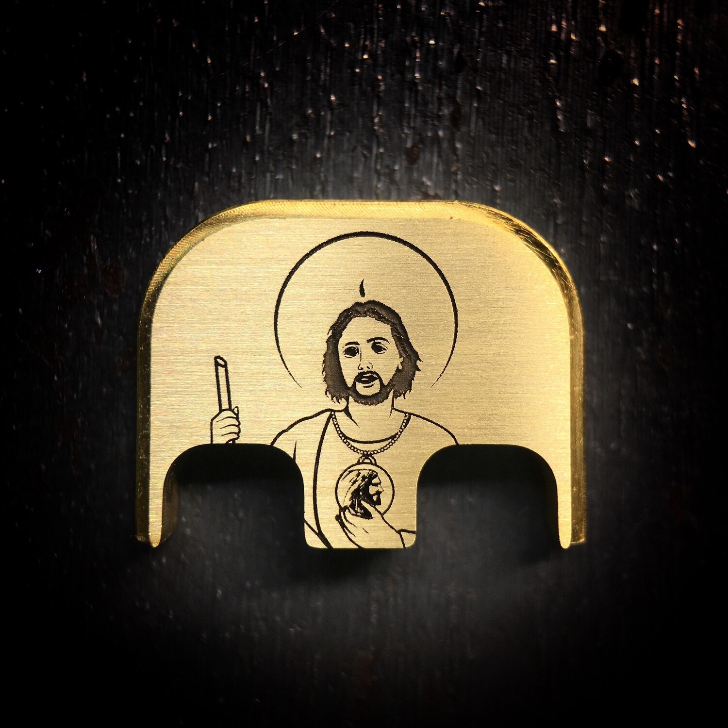 ST. Jude - Brass - Deep Engraved Brushed