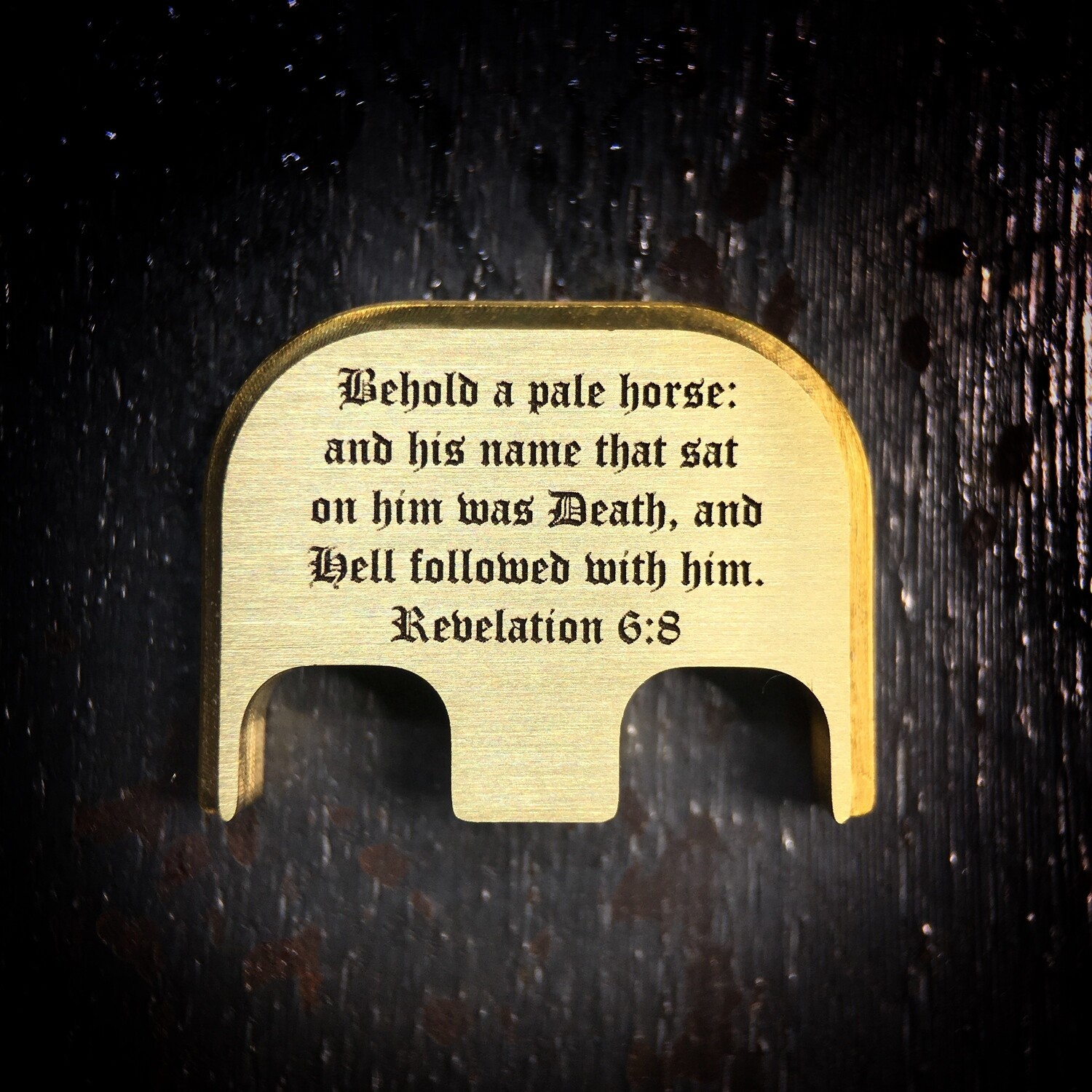 Revelation 6:8 - Brass - Deep Engraved Brushed