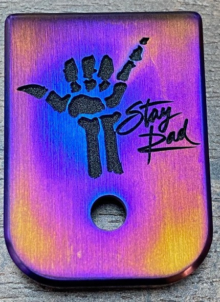 Stay Rad Mag - Titanium - Deep Engraved Flame Anodized