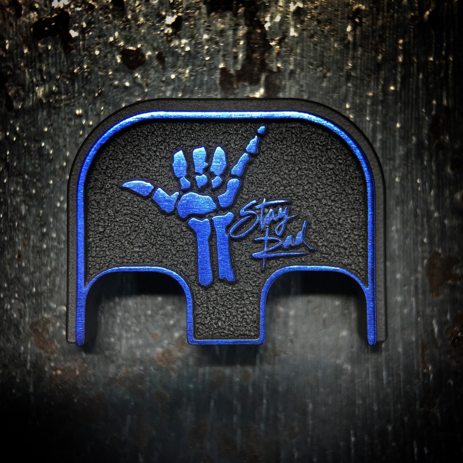 Stay Rad 3D - Titanium - Cerakoted Deep Engraved Blue