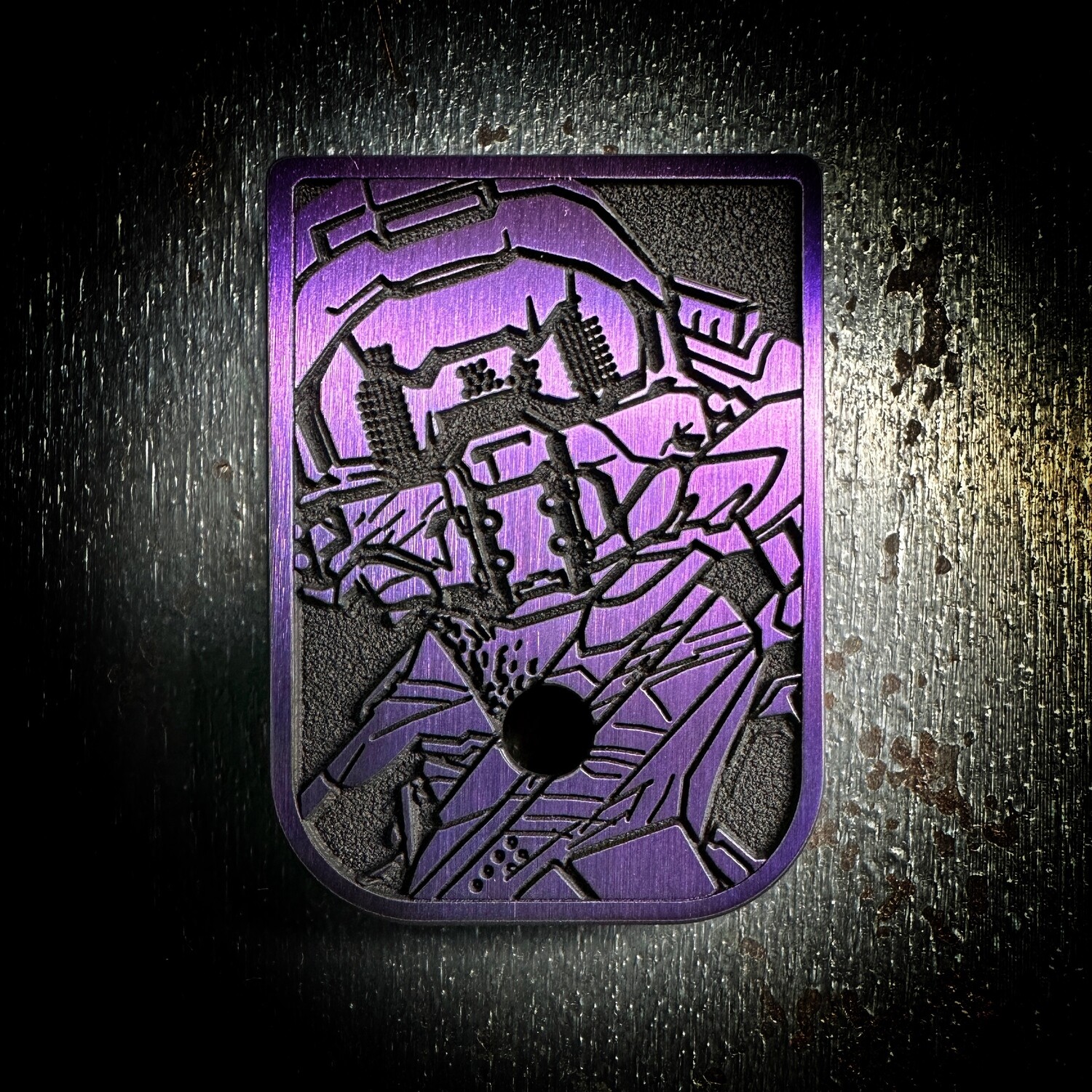Master Chief Halo Mag 3D - Titanium - Cerakoted Deep Engraved Purple