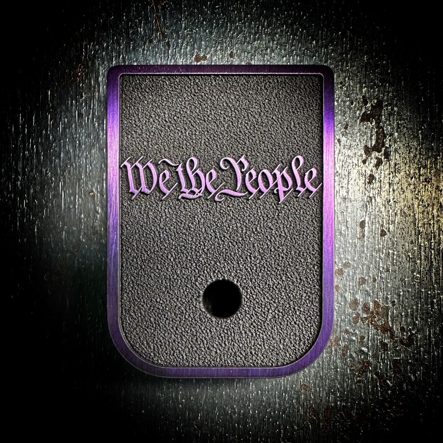 We The People Mag 3D - Titanium - Cerakoted Deep Engraved Purple