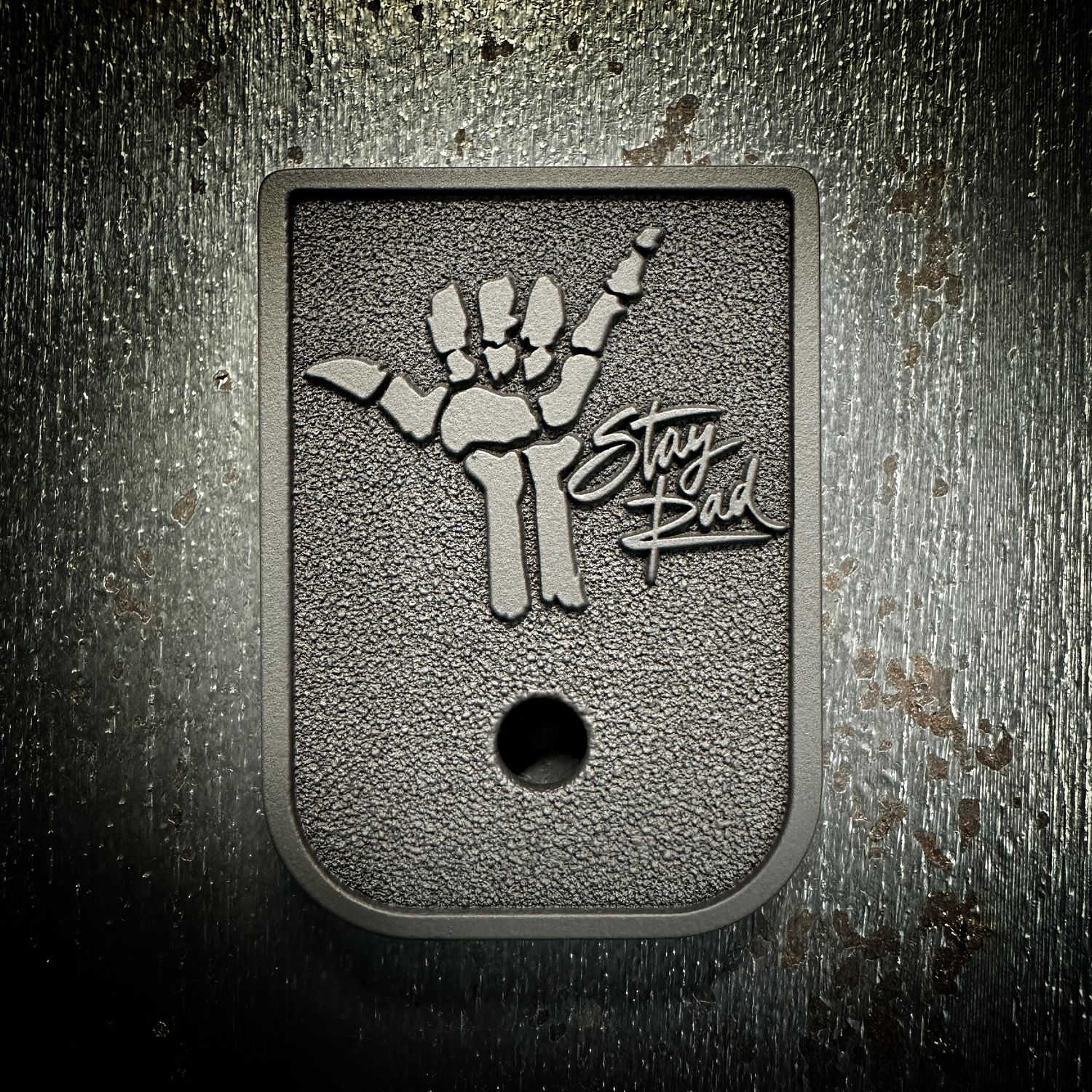 Stay Rad Mag 3D - Titanium - Cerakoted Deep Engraved Blackout