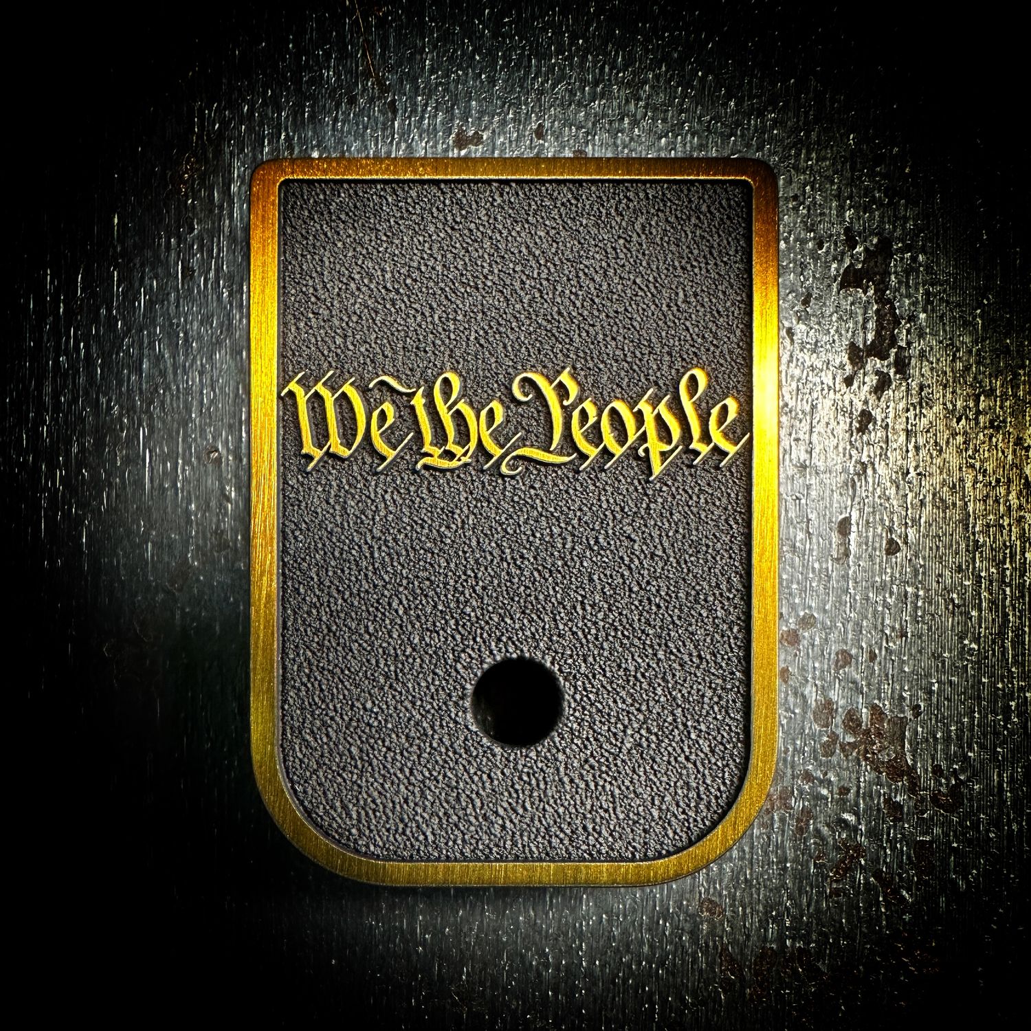 We The People Mag 3D - Titanium - Cerakoted Deep Engraved Gold