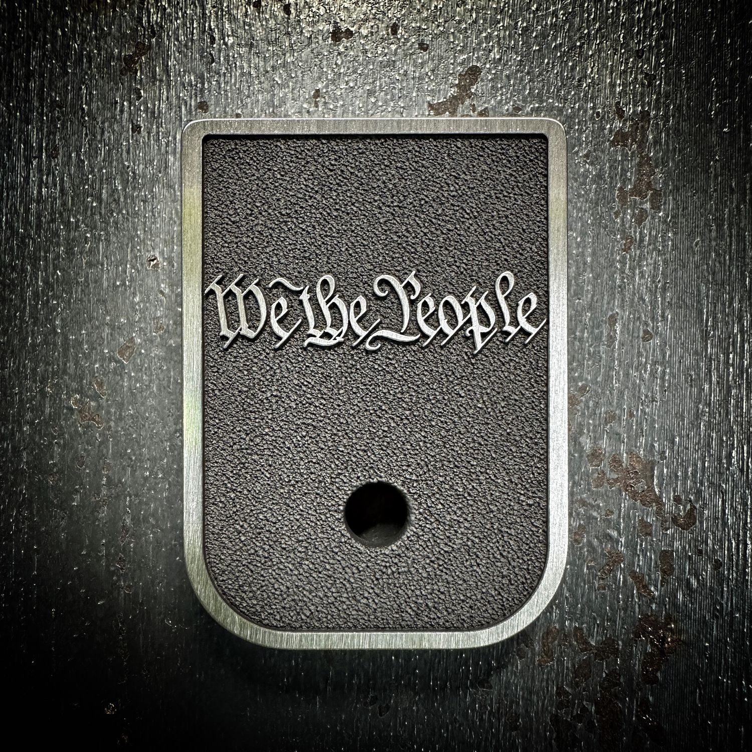 We The People Mag 3D - Titanium - Cerakoted Deep Engraved Brushed