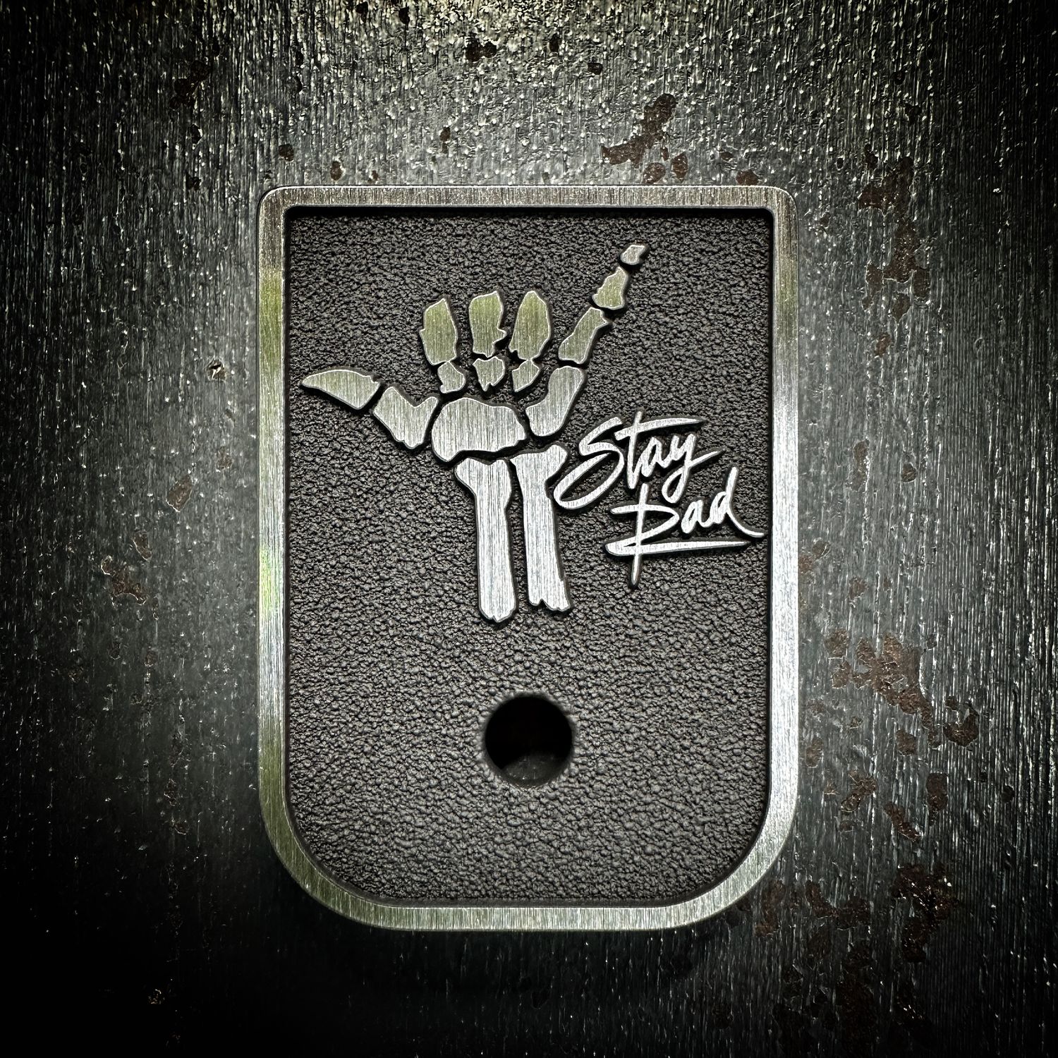 Stay Rad Mag 3D - Titanium - Cerakoted Deep Engraved Brushed