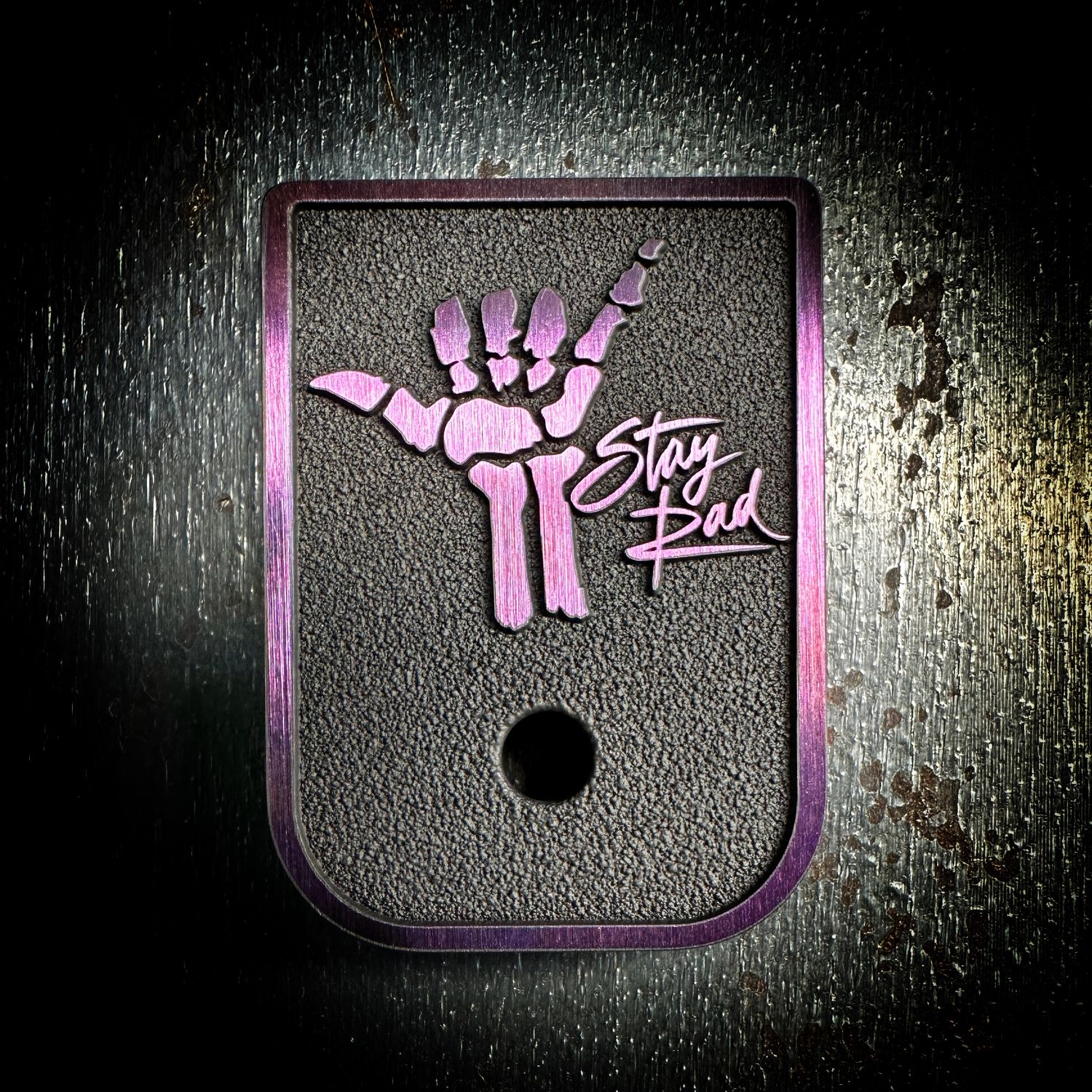 Stay Rad Mag 3D - Titanium - Cerakoted Deep Engraved Purple