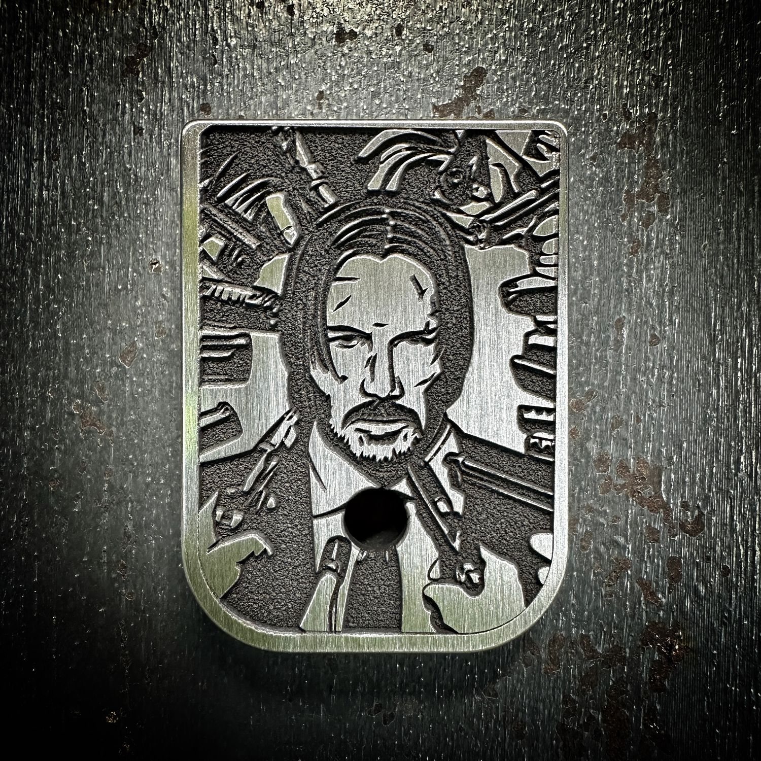 John Wick Mag 3D - Titanium - Cerakoted Deep Engraved Brushed