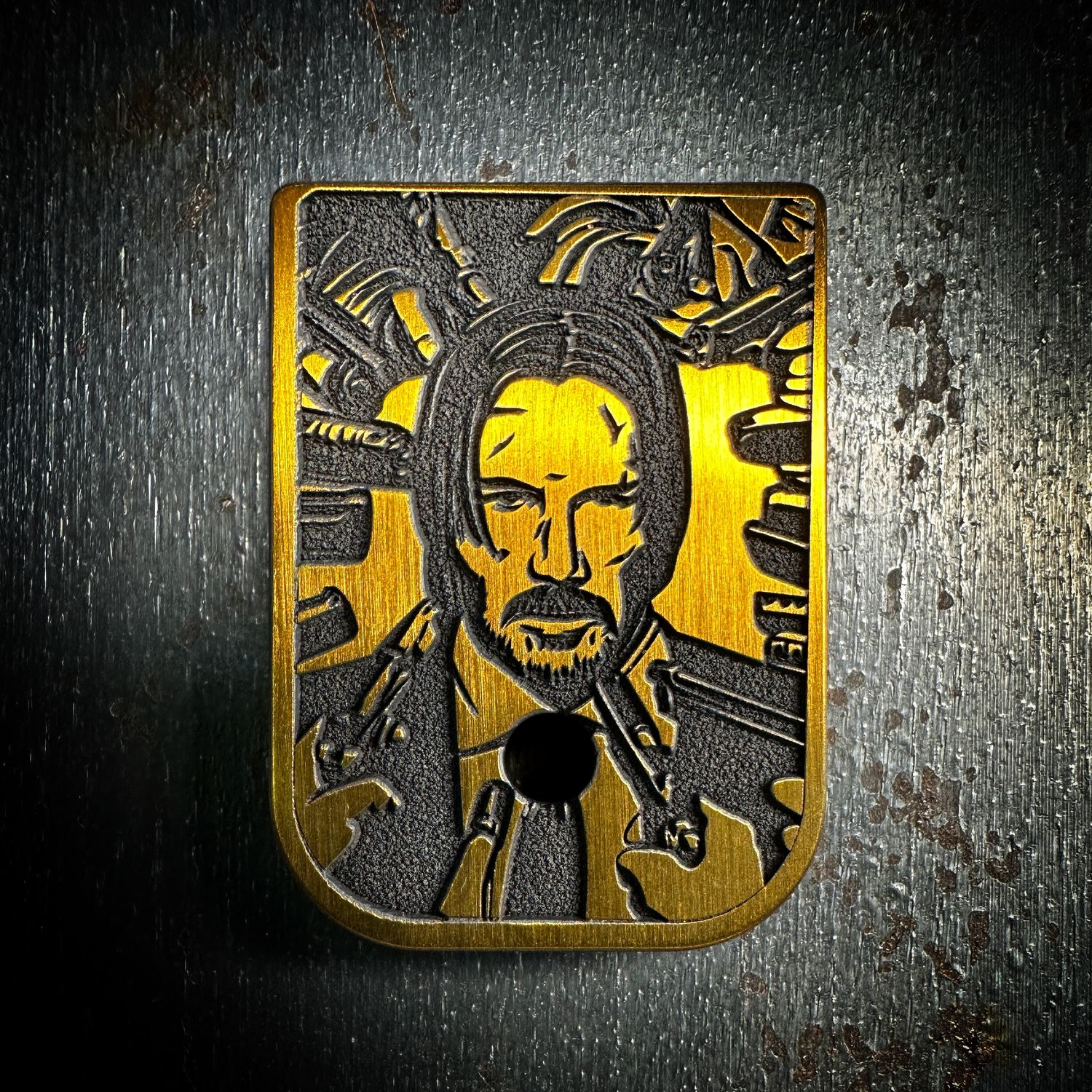 John Wick Mag 3D - Titanium - Cerakoted Deep Engraved Gold