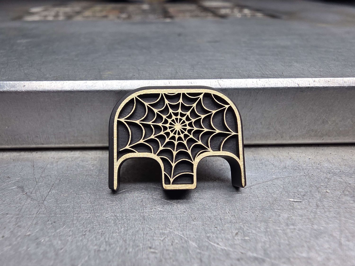 Spider Web 3D - Brass - Cerakoted Deep Engraved Brushed