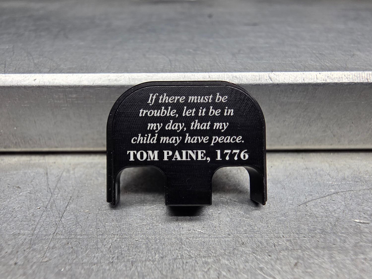 BLEM - Tom Paine Quote - Black Traditional - Aluminum