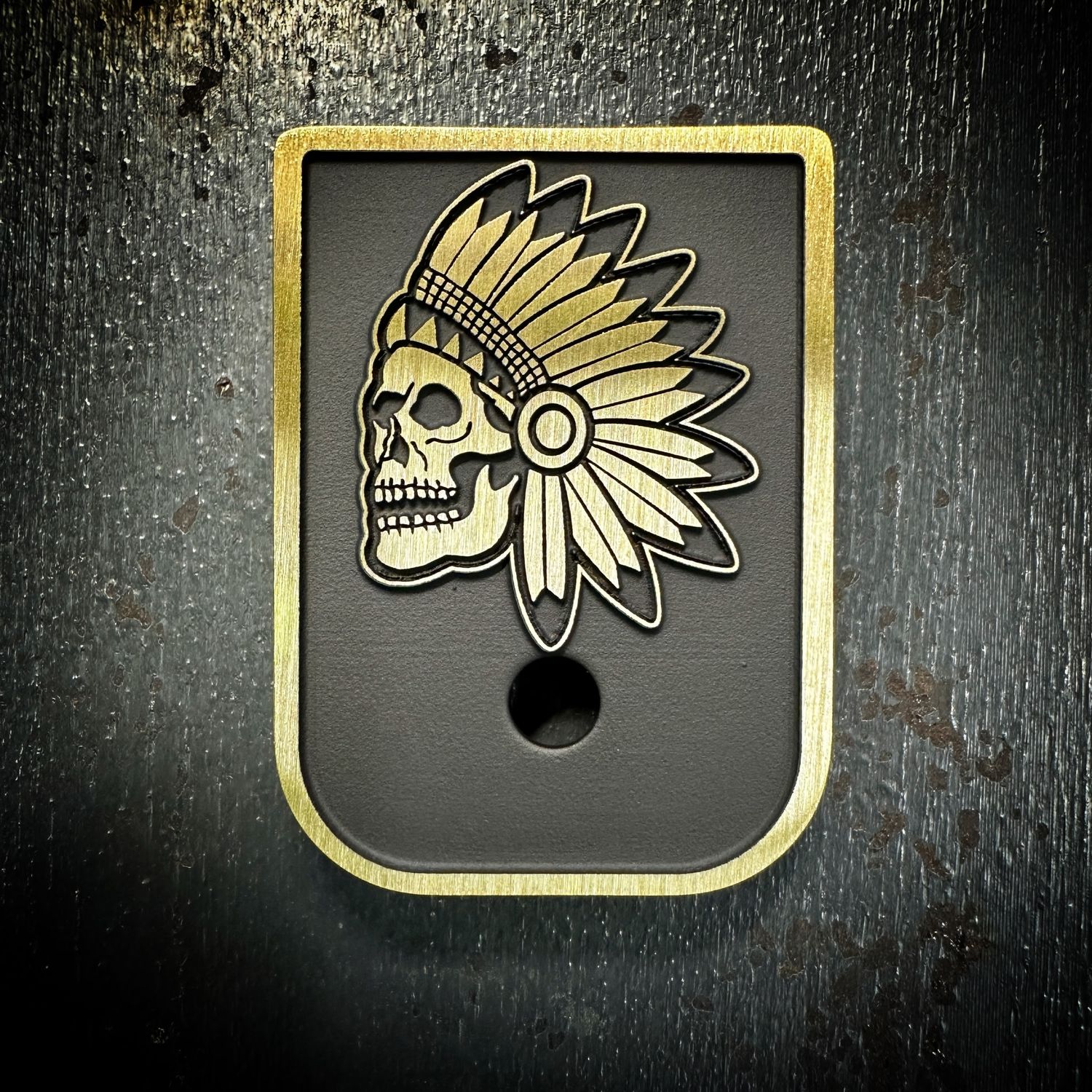 Nicholl Knives Mag 3D - Brass - Cerakoted Deep Engraved Brushed