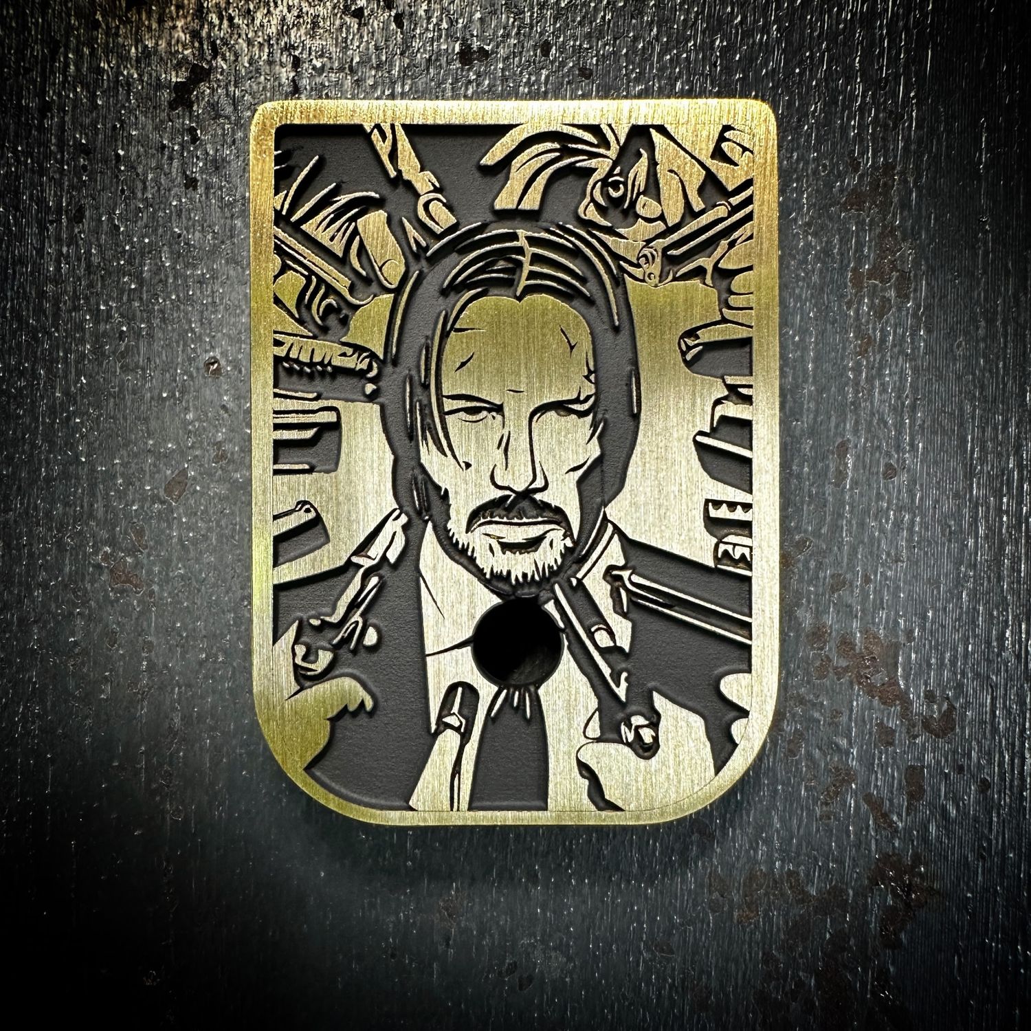 John Wick Mag 3D - Brass - Cerakoted Deep Engraved Brushed