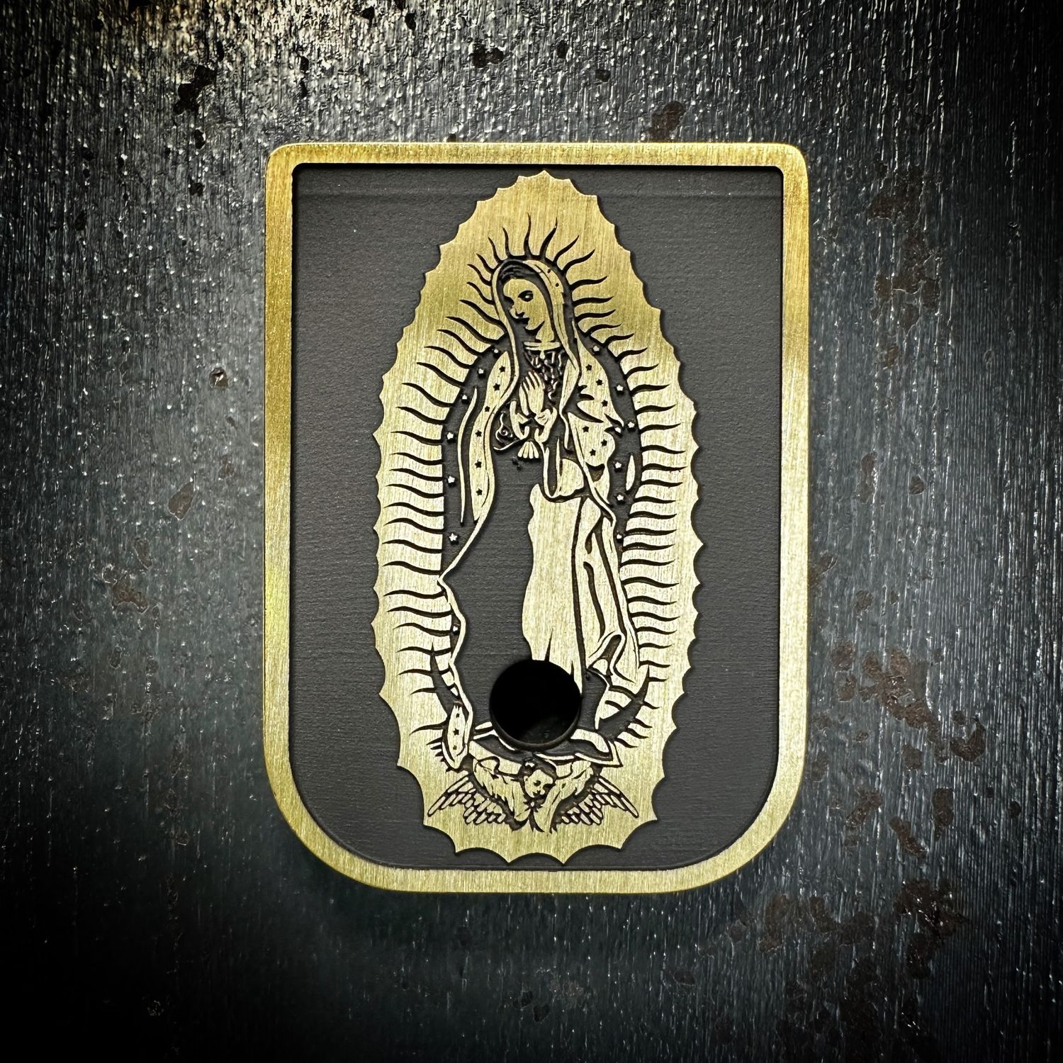 Virgin Mary Mag 3D - Brass - Cerakoted Deep Engraved Brushed