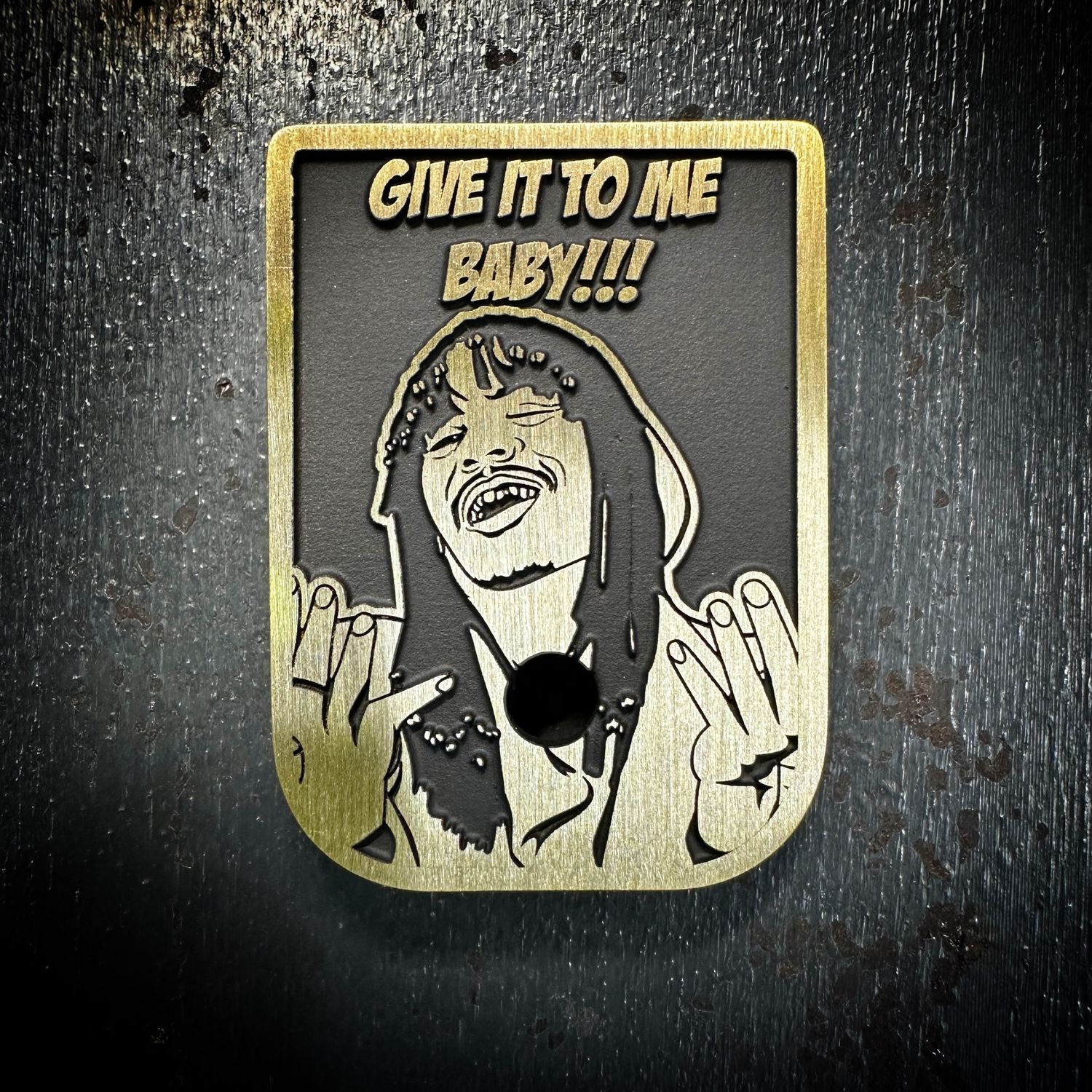 Give It To Me Baby Mag 3D - Brass - Cerakoted Deep Engraved Brushed