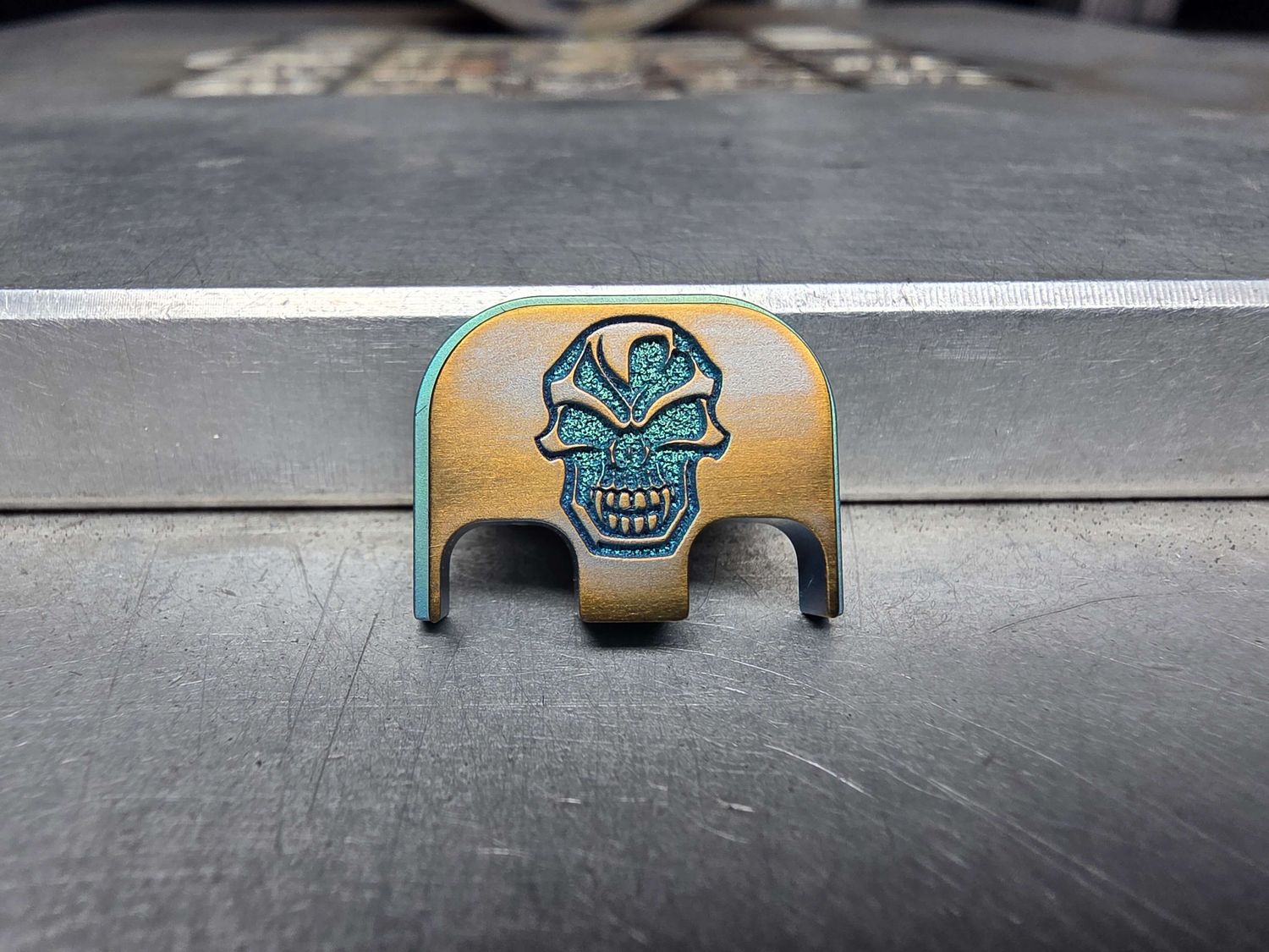 FS - Steel Flame - Hardness Skull #2 - Titanium Anodized - Standard Size Only