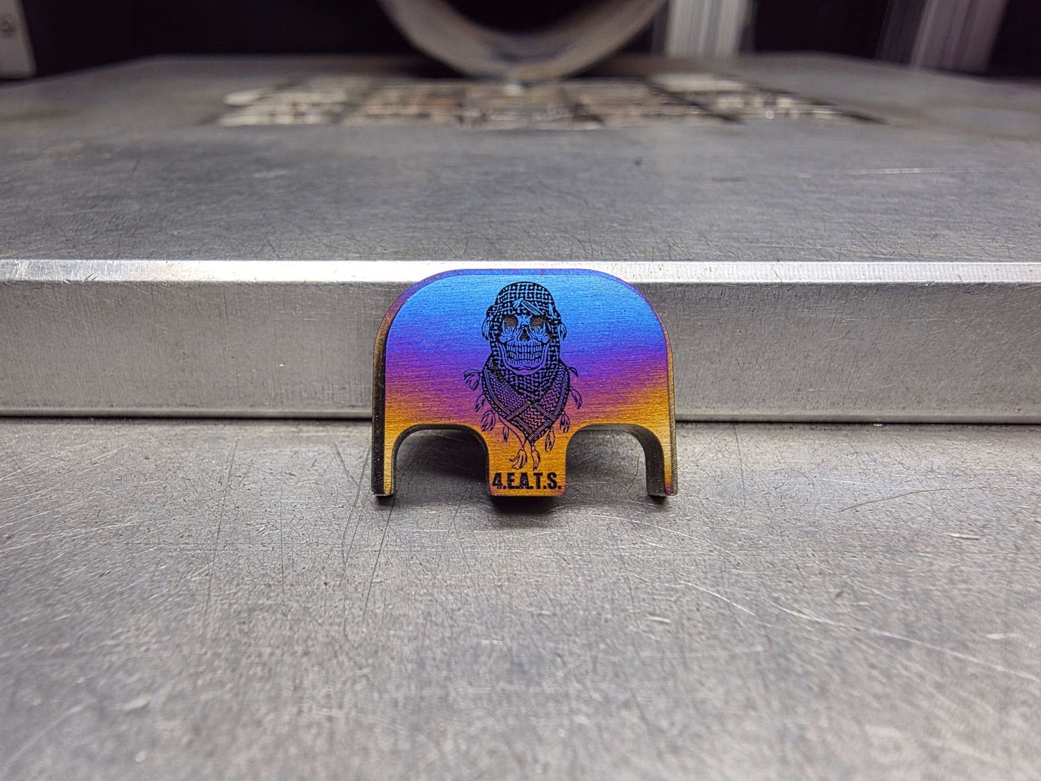 FS - Shemagh Skull - Titanium Flame Anodized - Standard Size Only