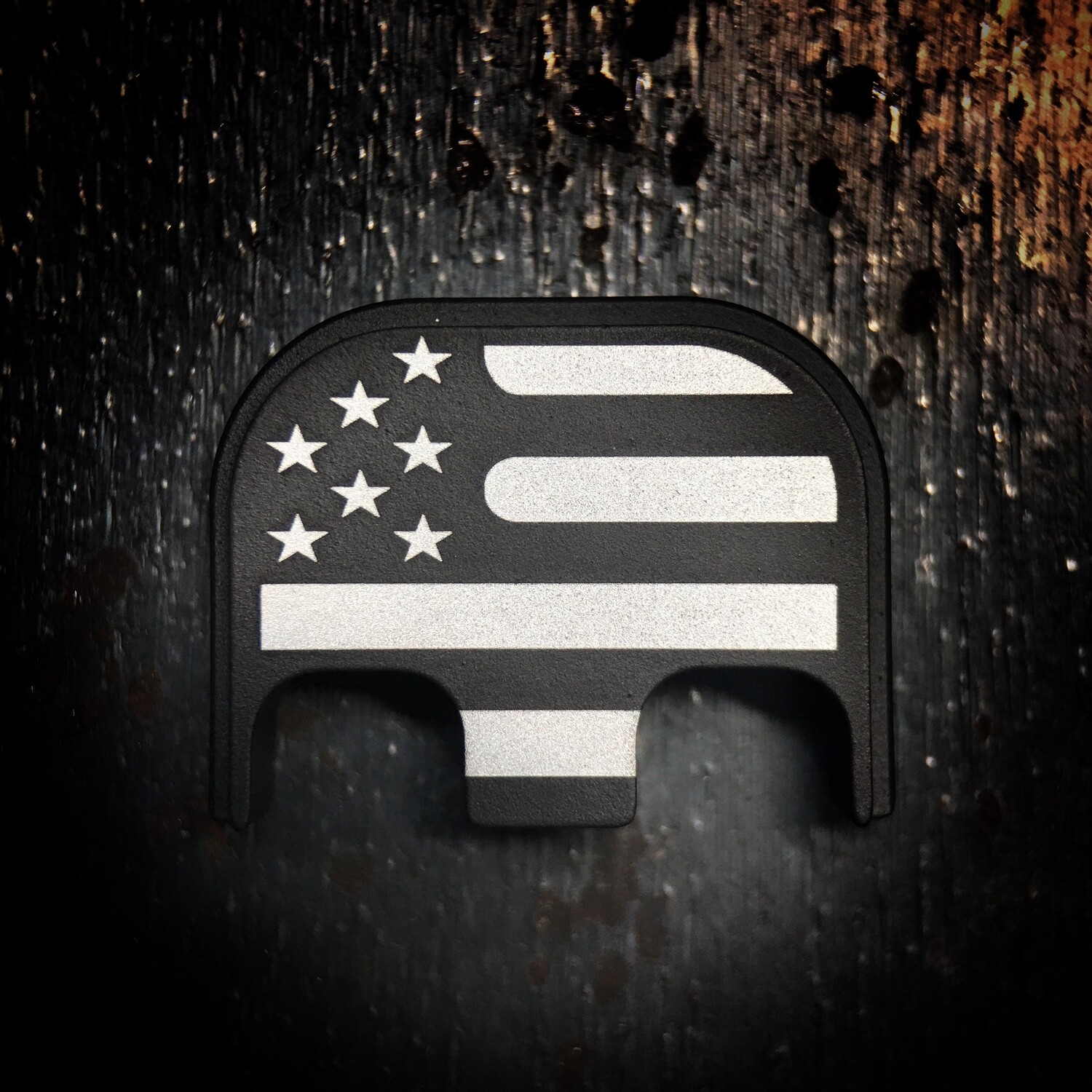 American Flag - Stainless Steel - Black - Standard Size ONLY