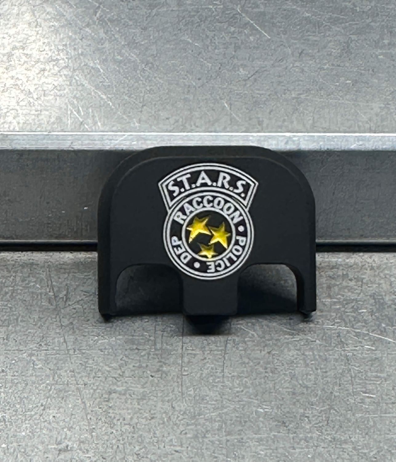 S.T.A.R.S. Racoon P.D. - Stainless Steel - Black Full Color - Standard Size ONLY