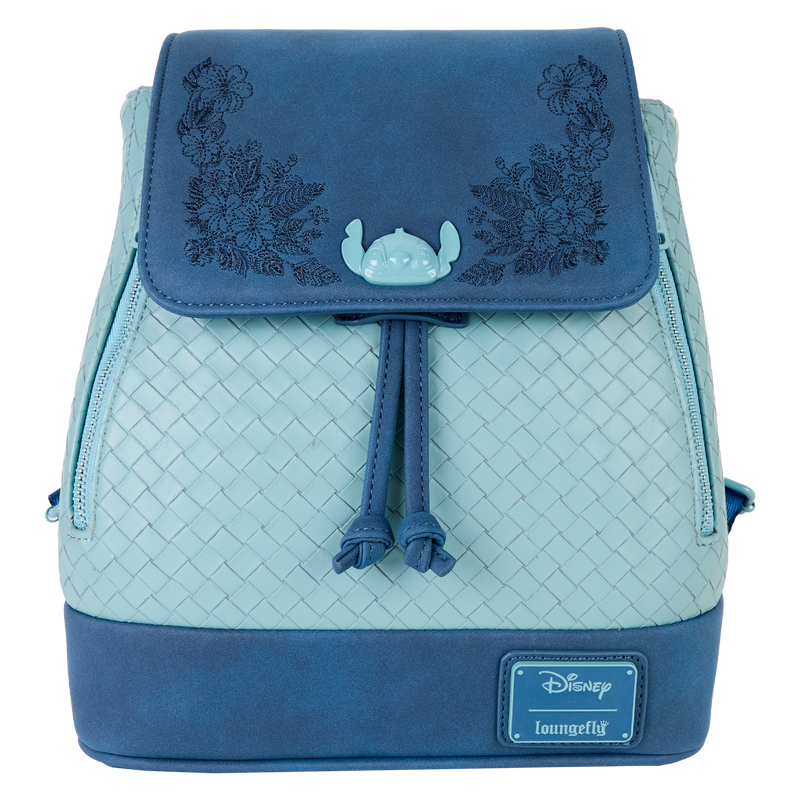 LF Disney Stitch Embroidered Floral Drawstring Mini Backpack