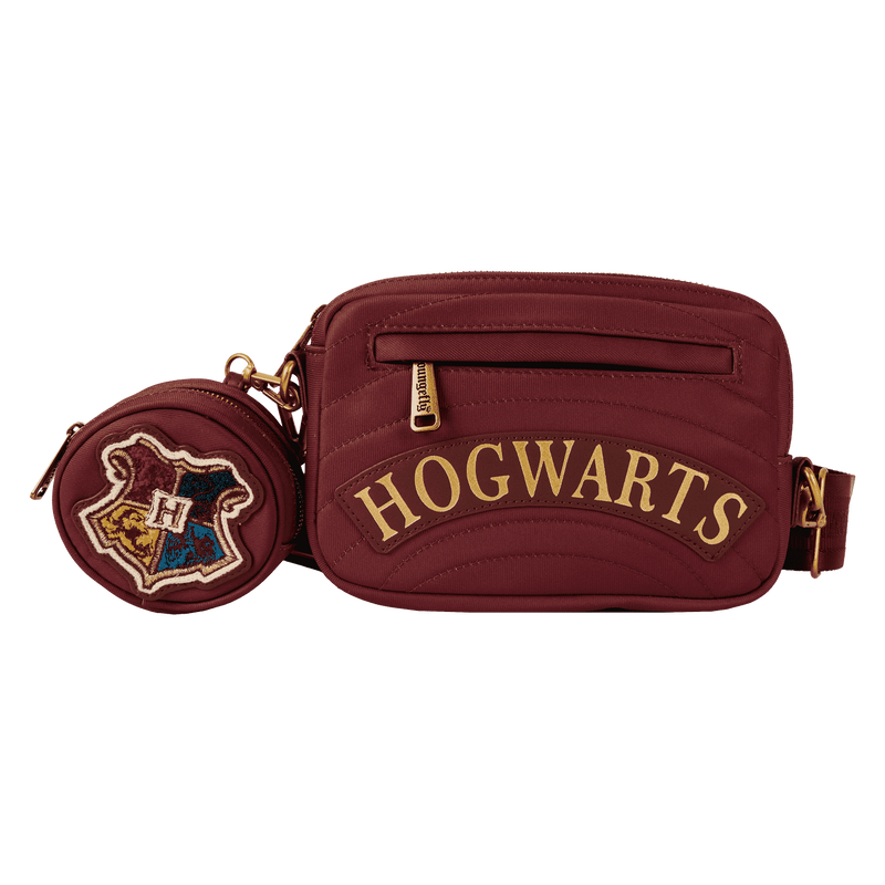 Loungefly Harry Potter Hogwarts House Canvas Sling Crossbody Bag with Coin Bag