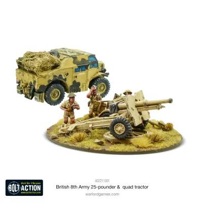 Bolt Action British 8th Army 25 Pounder, Quad and Limber