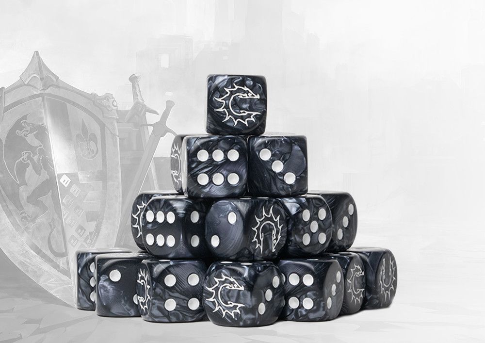 CONQUEST LOGO ON  MARBLED DICE 24CT