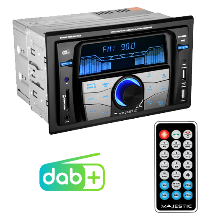 MAJESTIC AUTORADIO 2 DIN SV517 RDS BT DAB+ 180W