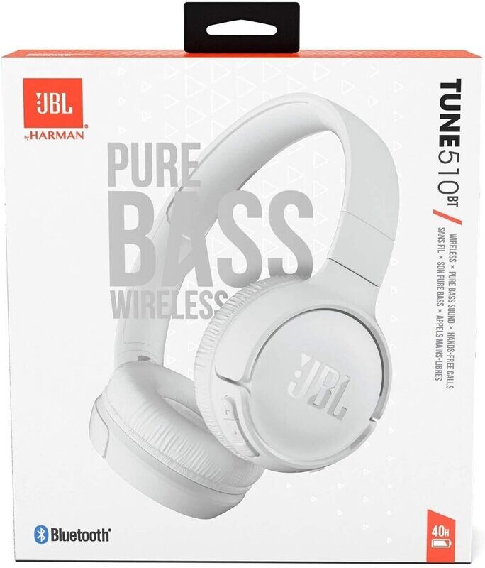JBL CUFFIE BLUETOOTH T510BT +MIC BIANCHE