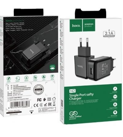 HOCO CARICA BATTERIE SINGLE PORT N2 2.1A BLACK