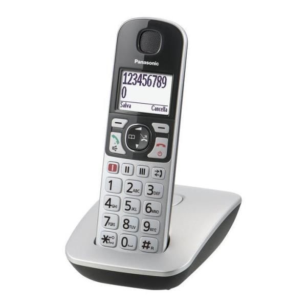 CORDLESS PANASONIC KX-TGE510 JTS BIG TASTI GRANDI SILVER