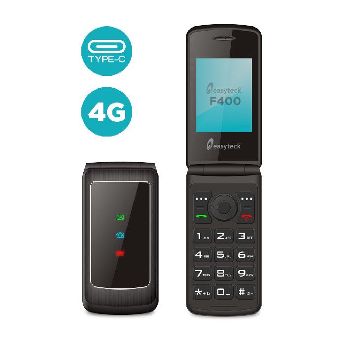 EASYTECK SENIOR PHONE F400 2.4 4G FOLD BLACK