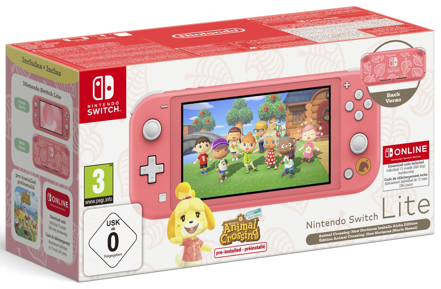 NINTENDO Switch Lite Console Corallo + Animal C.N.H. + NSO 12 mesi (LIMITED)