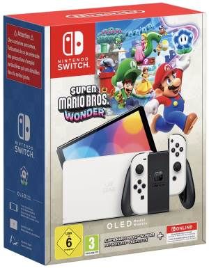 NINTENDO SWITCH CONSOLE OLED WHITE CON SUPER MARIO WONDER E 12 MESI NSO