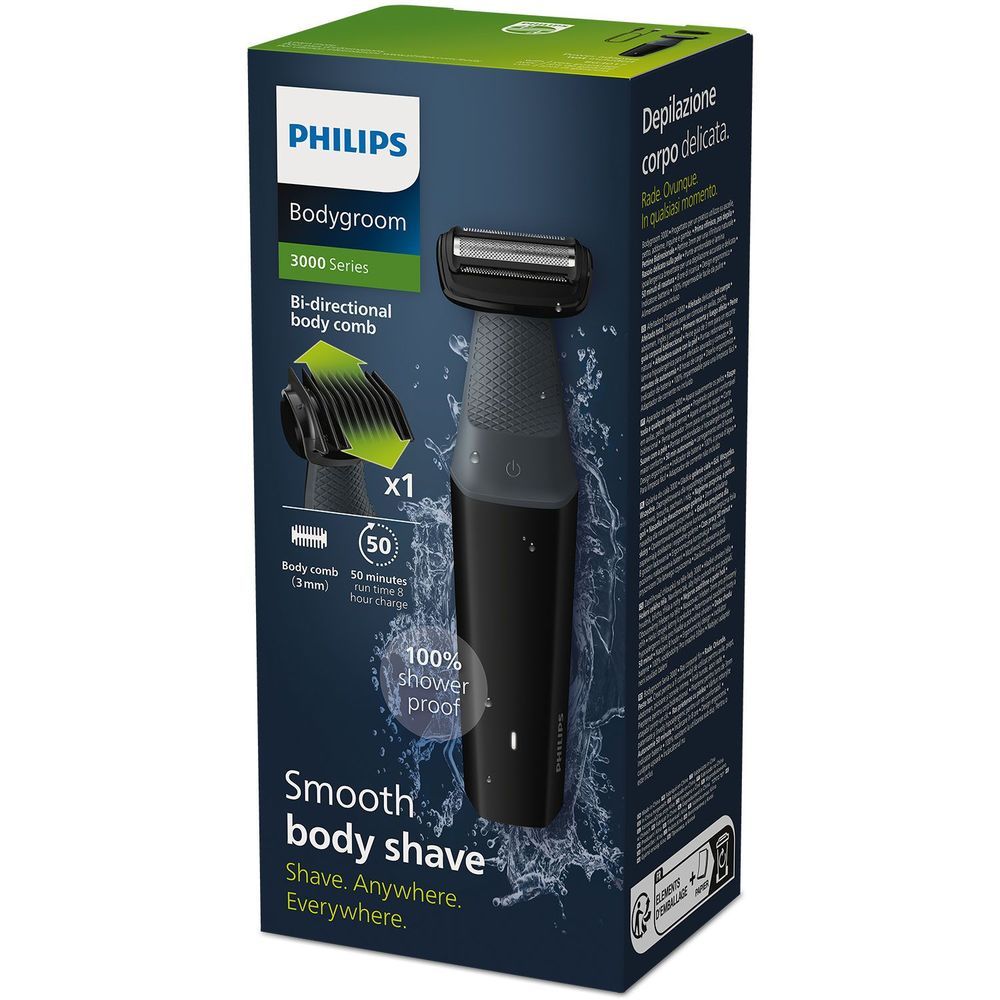 Philips Bodygroom Series 3000 Rifinitore impermeabile per inguine e corpo