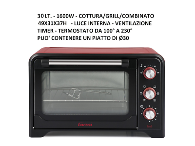 GIRMI FORNO ELETTRICO FE30 30LT VENTILATO 1600W