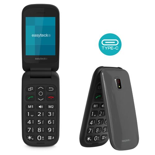EASYTECK F210 FOLD SENIOR PHONE DARK GRY