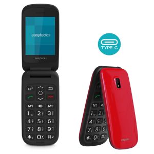 EASYTECK F210 FOLD SENIOR PHONE RED