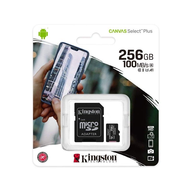 MEMORY CARD MICRO SD/TRANSFLASH 256GB KINGSTON CLASSE 10 SDCS2/256GB