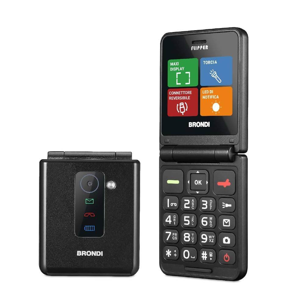 BRONDI FLIPPER SENIOR PHONE BLACK